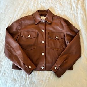 Aritzia Brown Leather Jacket